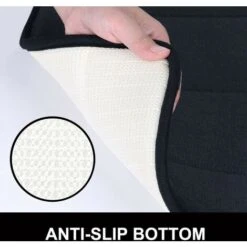 DENUOTOP Paillasson Tapis De Bain En Mousse à Mémoire De Forme Tapis De Bain Absorbant Antidérapant Tapis De Bain Lavable - 40 X 60 Cm, Noir -ATMOSPHERA || VIDAXL || Safavieh Soldes 60005696 3