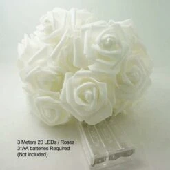 DENUOTOP Intérieur Lumineuse Rose 3M 20 LED À Piles De Lumière Fleur Décoration Atmosphère Romantique Pour Intérieur Maison Jardin Chambre Mariage Fête La Saint Valentin Noël, Blanc Chaud -ATMOSPHERA || VIDAXL || Safavieh Soldes 60005698 5