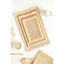 Lot De 3 Plateaux En Rotin Et Bois Arxie SKLUM NATUREL ↑2 Cm -ATMOSPHERA || VIDAXL || Safavieh Soldes 60131410 2