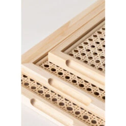 Lot De 3 Plateaux En Rotin Et Bois Arxie SKLUM NATUREL ↑2 Cm -ATMOSPHERA || VIDAXL || Safavieh Soldes 60131410 5
