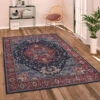Paco Home Tapis Salon Chambre Adulte Tissage Plat Vintage Oriental Ornements Bordure Lavable 60x100 Cm, Rouge 2
