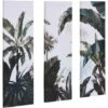 HOMCOM Triptyque Imprimé Et Peint Paysage Tropical - Dim. 90L X 30l Cm (x3) - Décoration Murale - Toile 100% Polyester Structure Bois De Pin Encre Vert Blanc -ATMOSPHERA || VIDAXL || Safavieh Soldes 60352172 1
