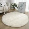 4x4 Tapis Rond Blanc Doux Pour Chambre à Coucher Tapis Moderne Cercle Moelleux Pour Enfants Filles Chambre De Bébé Intérieur En Peluche Circulaire Pépinière Tapis Mignon Cosy Tapis Pour Salon -ATMOSPHERA || VIDAXL || Safavieh Soldes 60672187 1