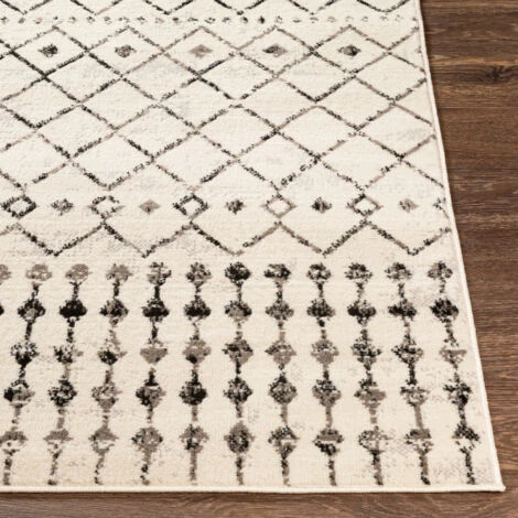SURYA Tapis De Salon à Poils Courts Et Doux Berbère Ethnique Blanc Et Noir 200x275 Cm 7 SURYA Tapis De Salon à Poils Courts Et Doux Berbère Ethnique Blanc Et Noir 200x275 Cm – Image 5