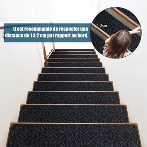 COSTWAY Lot De 15 Marchettes D'Escalier Antidérapant 20 X 76 Cm/Tapis De Protection Autocollants, Sécurité Pour Enfants, Personnes Agées Et Animaux Domestiques Avec Adhésif Réutilisable (Gris) 3 COSTWAY Lot De 15 Marchettes D'Escalier Antidérapant 20 X 76 Cm/Tapis De Protection Autocollants, Sécurité Pour Enfants, Personnes Agées Et Animaux Domestiques Avec Adhésif Réutilisable (Gris)