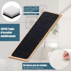COSTWAY Lot De 15 Marchettes D'Escalier Antidérapant 20 X 76 Cm/Tapis De Protection Autocollants, Sécurité Pour Enfants, Personnes Agées Et Animaux Domestiques Avec Adhésif Réutilisable (Gris) 9 COSTWAY Lot De 15 Marchettes D'Escalier Antidérapant 20 X 76 Cm/Tapis De Protection Autocollants, Sécurité Pour Enfants, Personnes Agées Et Animaux Domestiques Avec Adhésif Réutilisable (Gris) -ATMOSPHERA || VIDAXL || Safavieh Soldes 61220059 3