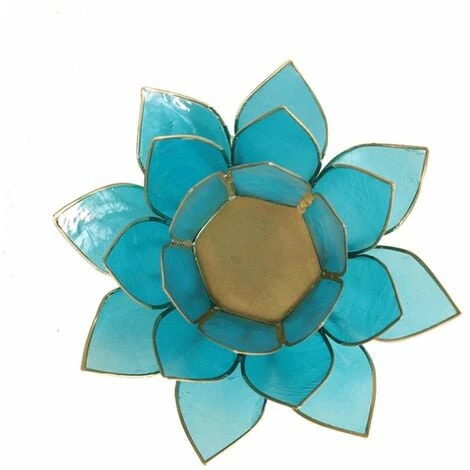 Porte Bougie Fleur De Lotus Bleu Et Or 5 ème Chakra 4 Porte Bougie Fleur De Lotus Bleu Et Or 5 ème Chakra – Image 2