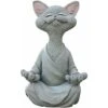 Chat Figurine, Méditation Yoga Chat Heureux, Zen Chat Pose Détendue Sculpture Pour La Maison Extérieure Pelouse Décoration Cadeaux Pour Les Amoureux Des Chats (Ash) -ATMOSPHERA || VIDAXL || Safavieh Soldes 63700133 1