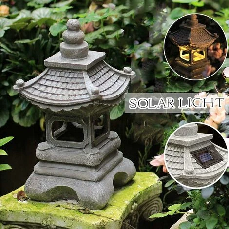 Lanterne Japonaise Exterieure Jardin, Solaire Exterieure Décoratifs Jardin Zen Statue Lanterne Pagode,Créatif Cadeau Vintage Artisanat,Solaire Lumières Décoration Lampe,17 34 Cm 4 Lanterne Japonaise Exterieure Jardin, Solaire Exterieure Décoratifs Jardin Zen Statue Lanterne Pagode,Créatif Cadeau Vintage Artisanat,Solaire Lumières Décoration Lampe,17 34 Cm – Image 2