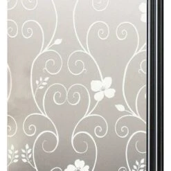 Film Fenetre Anti Regard Adhesif Pour Vitre Brise Vue Fenetre Film Pour Vitre Film Electrostatique Vitre Film Opaque Vitrage Film Décoratif Pour Fenêtre, Anti-UV 45 X 200 Cm, Fleur Blanche