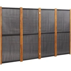 Cloison De Séparation 4 Panneaux Noir 280x180 Cm VidaXL