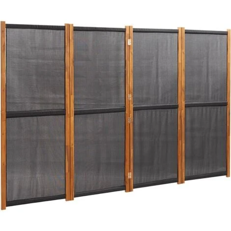 Cloison De Séparation 4 Panneaux Noir 280x180 Cm VidaXL 3 Cloison De Séparation 4 Panneaux Noir 280x180 Cm VidaXL