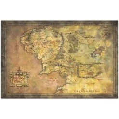 Poster Le Seigneur Des Anneaux Carte De La Terre Du Milieu