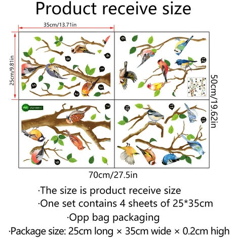 Autocollants Fenêtre Oiseaux Sur Branche Arbre Anti-Collision Stickers Colibri Feuilles Vertes Stickers Vitre Anti-Adhésifs Fenêtre Porte Salle De Bain Décalques Lefou 7 Autocollants Fenêtre Oiseaux Sur Branche Arbre Anti-Collision Stickers Colibri Feuilles Vertes Stickers Vitre Anti-Adhésifs Fenêtre Porte Salle De Bain Décalques Lefou – Image 5