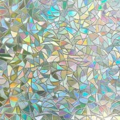 Film De Fenêtre électrostatique Effet Arc-en-ciel, Film De Fenêtre Décoratif Intimité, Film De Fenêtre Anti-UV 3D, Film De Fenêtre Occultant Idéal Pour Chambre, Bureau, Cuisine, 60x300CM