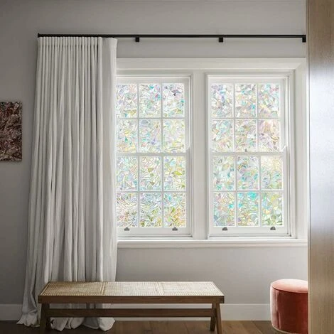 Film De Fenêtre électrostatique Effet Arc-en-ciel, Film De Fenêtre Décoratif Intimité, Film De Fenêtre Anti-UV 3D, Film De Fenêtre Occultant Idéal Pour Chambre, Bureau, Cuisine, 60x300CM 6 Film De Fenêtre électrostatique Effet Arc-en-ciel, Film De Fenêtre Décoratif Intimité, Film De Fenêtre Anti-UV 3D, Film De Fenêtre Occultant Idéal Pour Chambre, Bureau, Cuisine, 60x300CM – Image 4