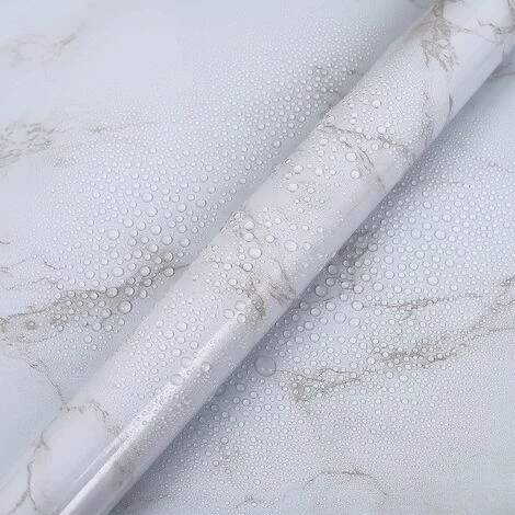 Papier Adhésif Pour Meubles En Marbre 60 Cm X 500 Cm Gris Blanc Papier Peint Auto-adhésif Film Auto-adhésif étanche Pour Comptoirs De Cuisine Salle De Bain 5 Papier Adhésif Pour Meubles En Marbre 60 Cm X 500 Cm Gris Blanc Papier Peint Auto-adhésif Film Auto-adhésif étanche Pour Comptoirs De Cuisine Salle De Bain – Image 3