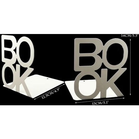 Serre-livres Antidérapants En Forme De Livre Pour La Maison, Le Bureau, La Cuisine (blanc) 4 Serre-livres Antidérapants En Forme De Livre Pour La Maison, Le Bureau, La Cuisine (blanc) – Image 2