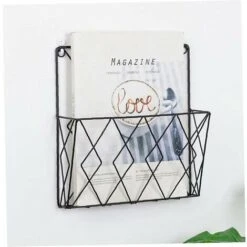 Porte-revues Mural, étagère De Rangement Pour Bibliothèque De Journaux, Paniers En Métal En Fil Noir, étagère De Décoration Pour Bureau, Salon, Chambre à Coucher -ATMOSPHERA || VIDAXL || Safavieh Soldes 65504498 3