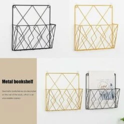 Porte-revues Suspendu Porte-revues En Métal, Porte-journaux, Panier à Journaux, Porte-revues Mural Avec 2 Crochets Pour Magazines, Livres Et Documents De Bureau (doré) -ATMOSPHERA || VIDAXL || Safavieh Soldes 65505109 5