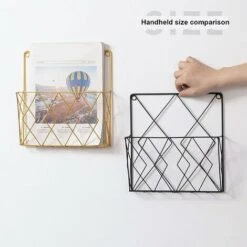 Porte-revues Suspendu Porte-revues En Métal, Porte-journaux Panier à Journaux Porte-revues Mural Avec 2 Crochets Pour Magazines, Livres Et Documents De Bureau (Noir) -ATMOSPHERA || VIDAXL || Safavieh Soldes 65505477 4
