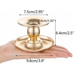 Lot De 2 Bougeoirs En Laiton Doré En Métal Pour Bougies, Chandeliers, Bougies Chauffe-plat Et Bougies Piliers – Pour Vitrine Et Manteau De Cheminée 10 Lot De 2 Bougeoirs En Laiton Doré En Métal Pour Bougies, Chandeliers, Bougies Chauffe-plat Et Bougies Piliers – Pour Vitrine Et Manteau De Cheminée -ATMOSPHERA || VIDAXL || Safavieh Soldes 65505537 4