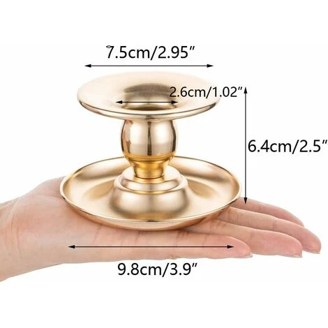 Lot De 2 Bougeoirs En Laiton Doré En Métal Pour Bougies, Chandeliers, Bougies Chauffe-plat Et Bougies Piliers – Pour Vitrine Et Manteau De Cheminée 6 Lot De 2 Bougeoirs En Laiton Doré En Métal Pour Bougies, Chandeliers, Bougies Chauffe-plat Et Bougies Piliers – Pour Vitrine Et Manteau De Cheminée – Image 4
