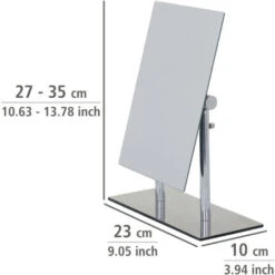 WENKO Miroir Sur Pied à Hauteur Réglable Pinerolo, Utilisation Horizontal Ou Vertical, Acier - Verre, 23x10x27-35 Cm, Chromé 11 WENKO Miroir Sur Pied à Hauteur Réglable Pinerolo, Utilisation Horizontal Ou Vertical, Acier - Verre, 23x10x27-35 Cm, Chromé -ATMOSPHERA || VIDAXL || Safavieh Soldes 6579389 5