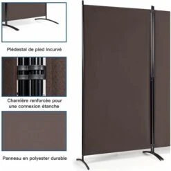 COSTWAY Paravent Sur Pied 3 Panneaux Pliable,Brise Vue,Cloison De Séparation Pièce Protéger Privée, 260 X 183 CM Café 9 COSTWAY Paravent Sur Pied 3 Panneaux Pliable,Brise Vue,Cloison De Séparation Pièce Protéger Privée, 260 X 183 CM Café -ATMOSPHERA || VIDAXL || Safavieh Soldes 65845117 3
