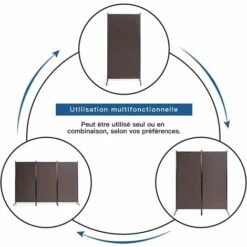 COSTWAY Paravent Sur Pied 3 Panneaux Pliable,Brise Vue,Cloison De Séparation Pièce Protéger Privée, 260 X 183 CM Café 10 COSTWAY Paravent Sur Pied 3 Panneaux Pliable,Brise Vue,Cloison De Séparation Pièce Protéger Privée, 260 X 183 CM Café -ATMOSPHERA || VIDAXL || Safavieh Soldes 65845117 4