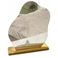 Miroirs Décoratifs De Table, Miroir Acrylique En Forme D'étoile Irrégulière Avec Base En Bois, Pour Le Maquillage Et La Décoration à La Maison Lefou