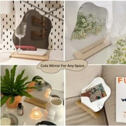 Miroirs Décoratifs De Table, Miroir Acrylique En Forme D'étoile Irrégulière Avec Base En Bois, Pour Le Maquillage Et La Décoration à La Maison Lefou -ATMOSPHERA || VIDAXL || Safavieh Soldes 66322311 5