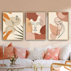RHAFAYRE 6 Pièces Impressions D'Art Mural Ligne Minimaliste Affiches D'Art Esthétique Moderne Abstrait Boho Art Mural De Dessin Géométrique De Paysage Visage De Femme Sans Cadre, 2025 CM -ATMOSPHERA || VIDAXL || Safavieh Soldes 66815768 4
