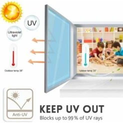 RHAFAYRE Film Miroir Fenêtre Sans Tain Anti Chaleur Anti-Regard Contrôle De La Température Protection De La Vie Privée Film Adhésif Réfléchissant Pour Fenêtre Maison Bureau Magasin (30400cm, Noir-Arg -ATMOSPHERA || VIDAXL || Safavieh Soldes 66824084 3