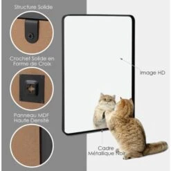 COSTWAY Grand Miroir De Salle De Bain Avec Cadre En Métal Noir, Miroir De Coiffeuse Mural Rectangulaire Arrondi Avec Cadre En Métal Noir Mat, Pour Salle De Bain, Couloir -ATMOSPHERA || VIDAXL || Safavieh Soldes 67275818 4