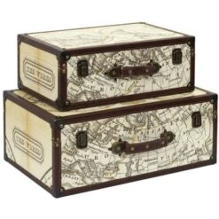 COOPER - Lot De 2 Malles De Rangements Mappemonde Vintage