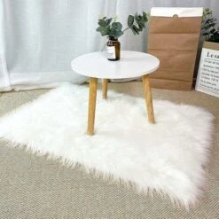 Tapis En Chambre De Mouton Synthétique,Tapis Fausse Fourrure,Cozy Sensation Comme Véritable Laine Tapis En Fourrure Synthétique, Man Made Luxe Laine Tapis De Canapé Coussin(Blanc, 60x90cm Carré) -ATMOSPHERA || VIDAXL || Safavieh Soldes 67445704 4