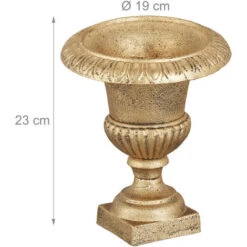 Relaxdays Vase Décoratif, En Fonte, Style Vintage/antique, Pour Fleurs Artificielles, HxL 23 X 19 cm, Salon, Doré -ATMOSPHERA || VIDAXL || Safavieh Soldes 67619686 4