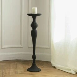 Bougeoir Haut XXL En Métal Noir H 72 Cm Tosca