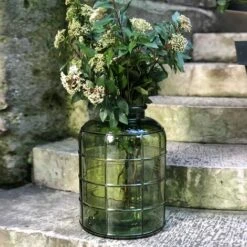 Bonbonne Art Déco En Verre Recyclé Vert Olive 12,5L - Zelda