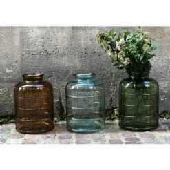 Bonbonne Art Déco En Verre Recyclé Vert Olive 12,5L - Zelda -ATMOSPHERA || VIDAXL || Safavieh Soldes 67620528 5