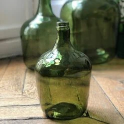 Bonbonne Dame Jeanne En Verre Recyclé Vert Olive 4L