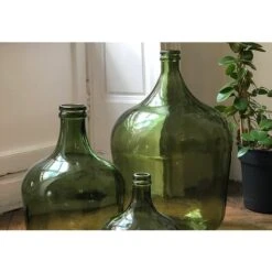 Bonbonne Dame Jeanne En Verre Recyclé Vert Olive 4L -ATMOSPHERA || VIDAXL || Safavieh Soldes 67620607 4