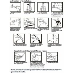 MINKUROW Moderne DIY Grand Pendule Murale Chiffres Romains Big Montre Stickers 3D Horloge Montre Murale Home Office Décoration Amovible (Batterie Non Inclus) Noir 70-120cm -ATMOSPHERA || VIDAXL || Safavieh Soldes 68611928 5