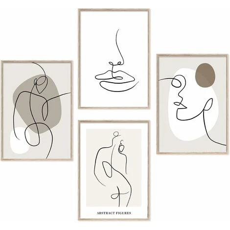 Affiche Decoration Murale, Ensemble D'images De Abstraites Ligne, Modernes Tableaux, Posters Et Arts Décoratifs Pour La Maison, Salon, Chambre - Sans Cadre (4xA4,2130cm) 3 Affiche Decoration Murale, Ensemble D'images De Abstraites Ligne, Modernes Tableaux, Posters Et Arts Décoratifs Pour La Maison, Salon, Chambre - Sans Cadre (4xA4,2130cm)