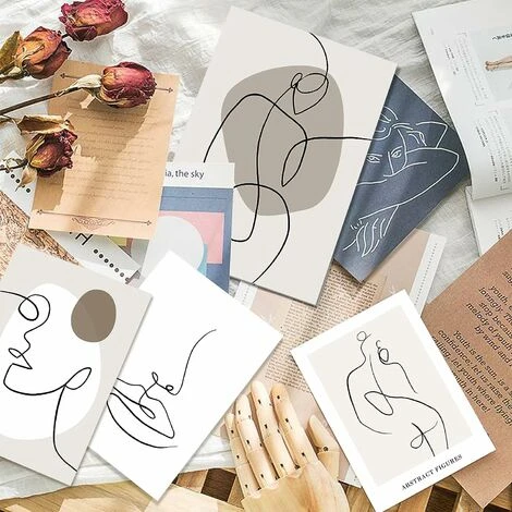 Affiche Decoration Murale, Ensemble D'images De Abstraites Ligne, Modernes Tableaux, Posters Et Arts Décoratifs Pour La Maison, Salon, Chambre - Sans Cadre (4xA4,2130cm) 5 Affiche Decoration Murale, Ensemble D'images De Abstraites Ligne, Modernes Tableaux, Posters Et Arts Décoratifs Pour La Maison, Salon, Chambre - Sans Cadre (4xA4,2130cm) – Image 3