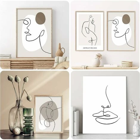 Affiche Decoration Murale, Ensemble D'images De Abstraites Ligne, Modernes Tableaux, Posters Et Arts Décoratifs Pour La Maison, Salon, Chambre - Sans Cadre (4xA4,2130cm) 7 Affiche Decoration Murale, Ensemble D'images De Abstraites Ligne, Modernes Tableaux, Posters Et Arts Décoratifs Pour La Maison, Salon, Chambre - Sans Cadre (4xA4,2130cm) – Image 5