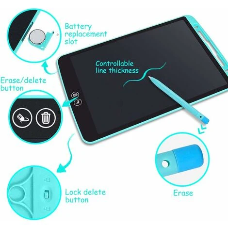 Déstockage Tableau D'écriture LCD, Tablette D'écriture Partiellement Effaable De 8,5 Pouces Tableau D'écriture électronique LCD Avec Bouton De Suppression De Verrouillage Adapté Aux Bureaux D'écoles 6 Déstockage Tableau D'écriture LCD, Tablette D'écriture Partiellement Effaable De 8,5 Pouces Tableau D'écriture électronique LCD Avec Bouton De Suppression De Verrouillage Adapté Aux Bureaux D'écoles – Image 4