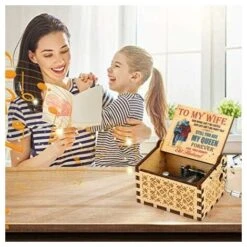 Déstockage Boîte à Musique En Bois - Cadeau Pour épouse, Manivelle - Vintage - Boîte à Musique Créative - Pour Femme Chère Petite Amie - Saint Valentin, Anniversaire, Mariage, Anniversaire De Mariage -ATMOSPHERA || VIDAXL || Safavieh Soldes 69252127 5