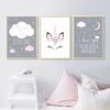 Affiches Enfant Tableaux Deco Murale Chambre Bebe Animaux Licorne Citations Nuage Posters Peinture Sur Toile Decoration Cadeaux Fille Garcon M(30X40CM) 3pcs Multicolore